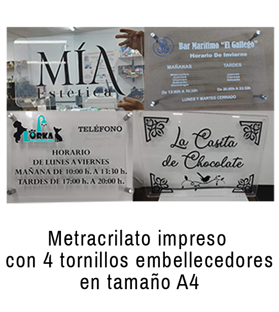 Cartel de metacrilato